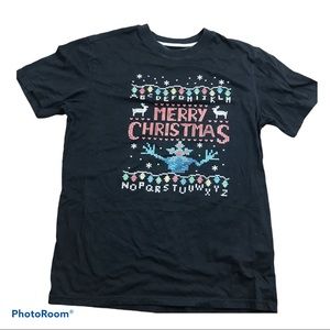 Merry Christmas Graphic Top T-shirt S Black